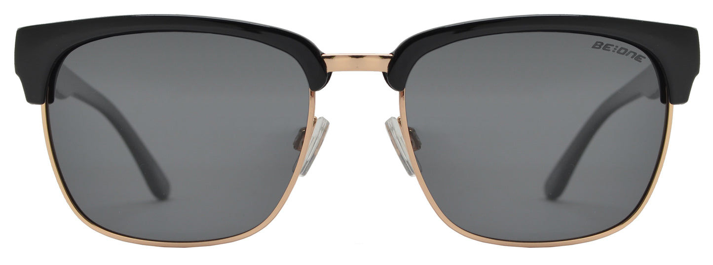 PL Midtown - Polarized Half Rimmed Retro Square Plastic Sunglasses