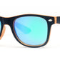 4567-10 - Kids Classic Horn Rimmed Sunglasses with Color Mirrored Lens