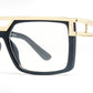 8976 Clear - Plastic Flat Top Sunglasses with Clear Lens