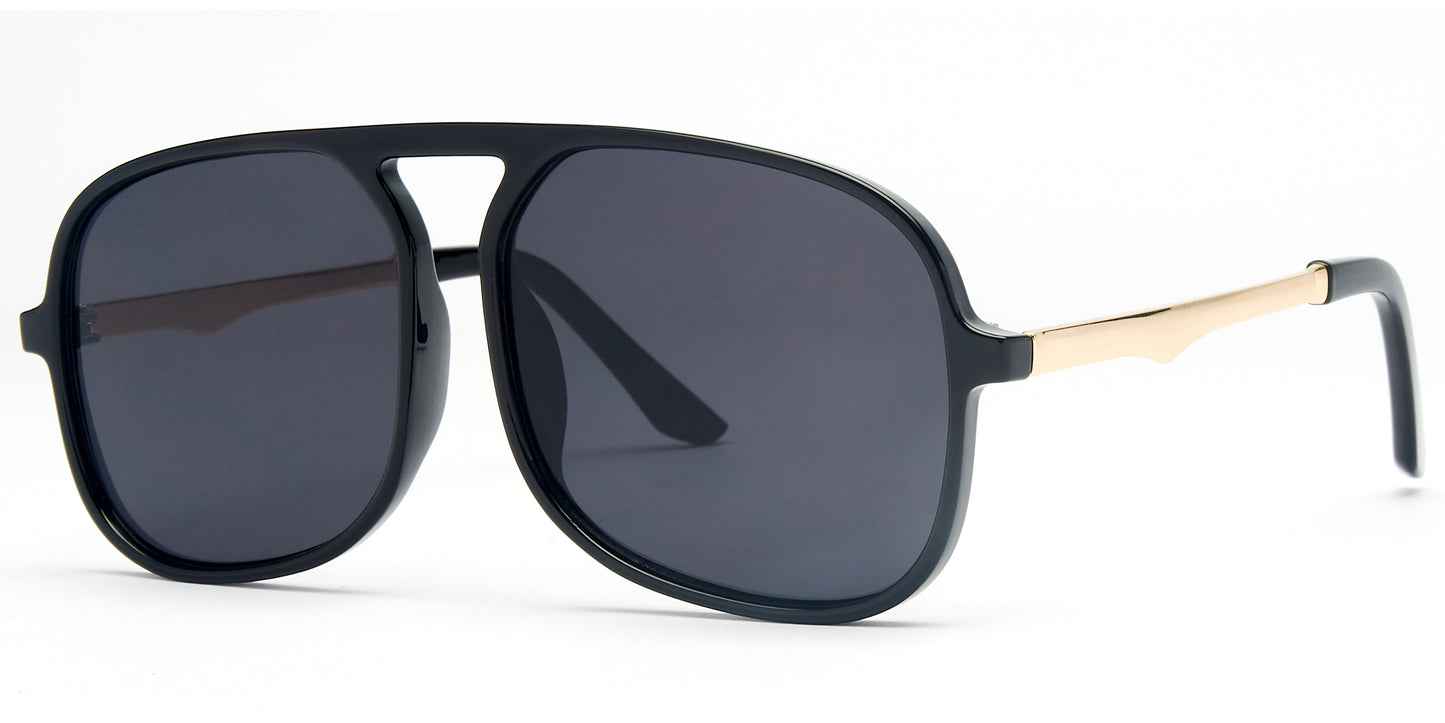 8977 - Plastic Bridgeless Flat Top Sunglasses