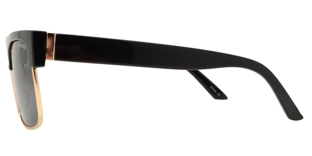 Wholesale - PL Desert - Polarized Men Flat Top Half Rimmed Rectangular Plastic Sunglasses - Dynasol Eyewear