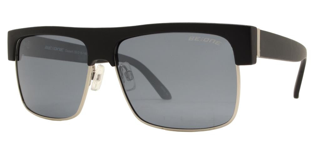 Wholesale - PL Desert - Polarized Men Flat Top Half Rimmed Rectangular Plastic Sunglasses - Dynasol Eyewear