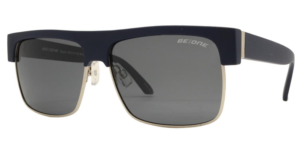 Wholesale - PL Desert - Polarized Men Flat Top Half Rimmed Rectangular Plastic Sunglasses - Dynasol Eyewear