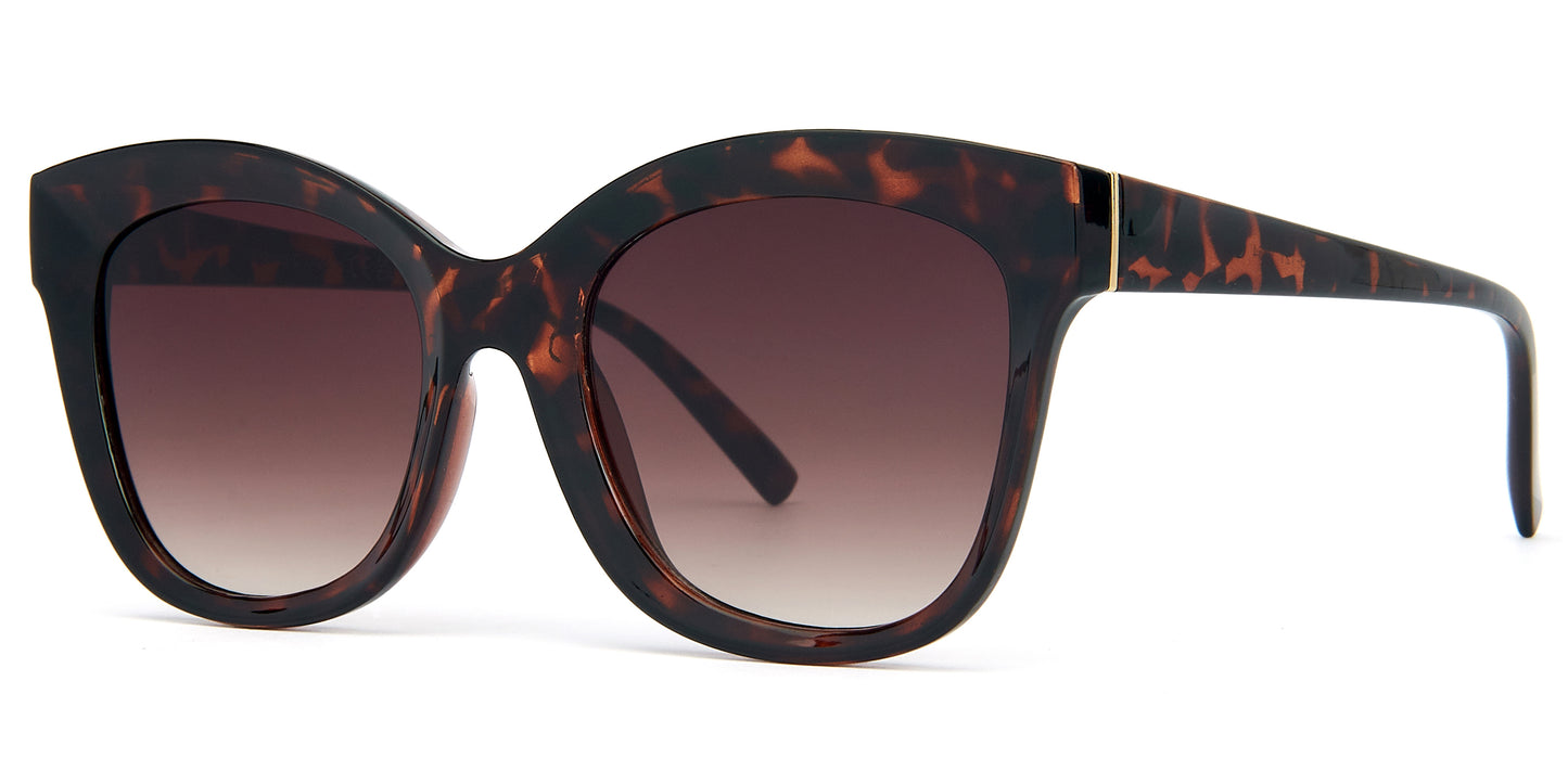 FC 5800 - Square Horned Rim Women Plastic Sunglasses