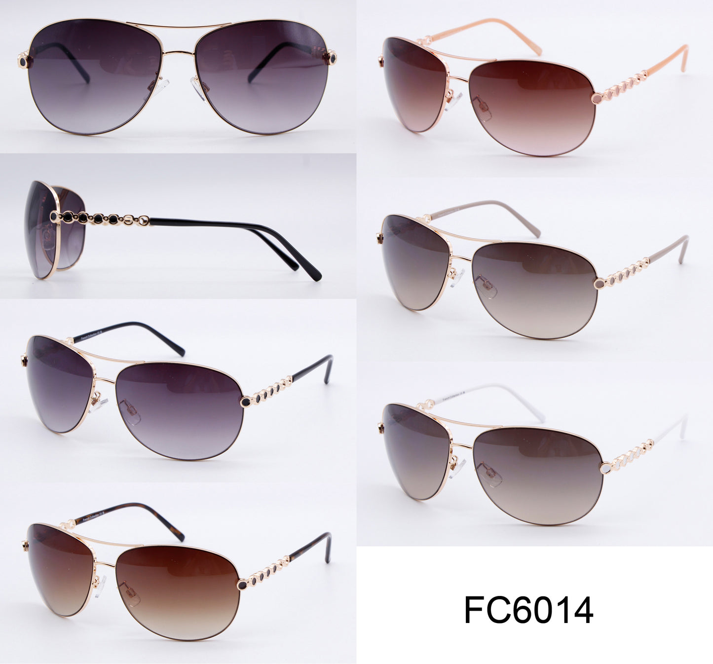 FC 6014 - Women Metal Oval Shaped Sunglasses