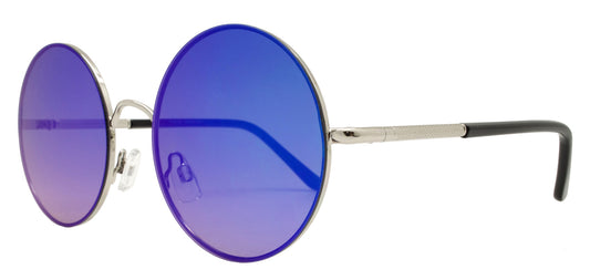 Wholesale - FC 6228 RVC - Round Flat Lens Color Mirror Metal Sunglasses - Dynasol Eyewear