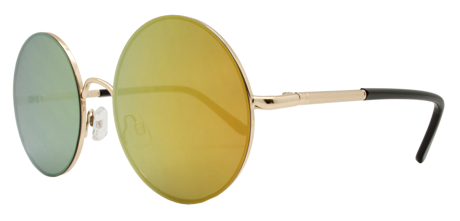 Wholesale - FC 6228 RVC - Round Flat Lens Color Mirror Metal Sunglasses - Dynasol Eyewear