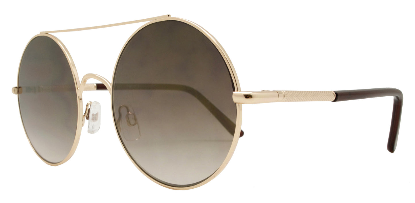 Wholesale - FC 6230 RVC- Flat Lens Round Color Mirror Metal Sunglasses - Dynasol Eyewear