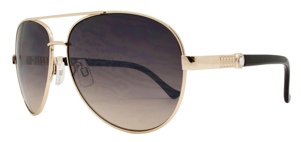 Wholesale - FC 6262 - Classic Aviator Rhinestone Accent Women Metal Sunglasses - Dynasol Eyewear