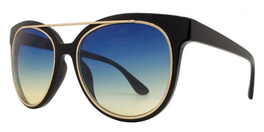 Wholesale - FC 6284 - Brow Bar Horn Rimmed Oval Plastic Sunglasses - Dynasol Eyewear