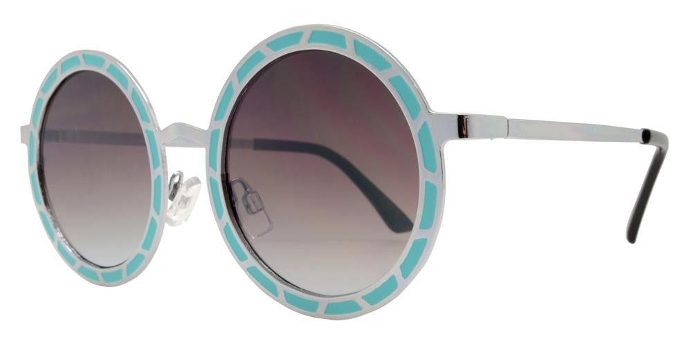 Wholesale - FC 6325 - Round Flat Lens Decorative Frame Metal Sunglasses - Dynasol Eyewear