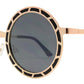 Wholesale - FC 6325 - Round Flat Lens Decorative Frame Metal Sunglasses - Dynasol Eyewear