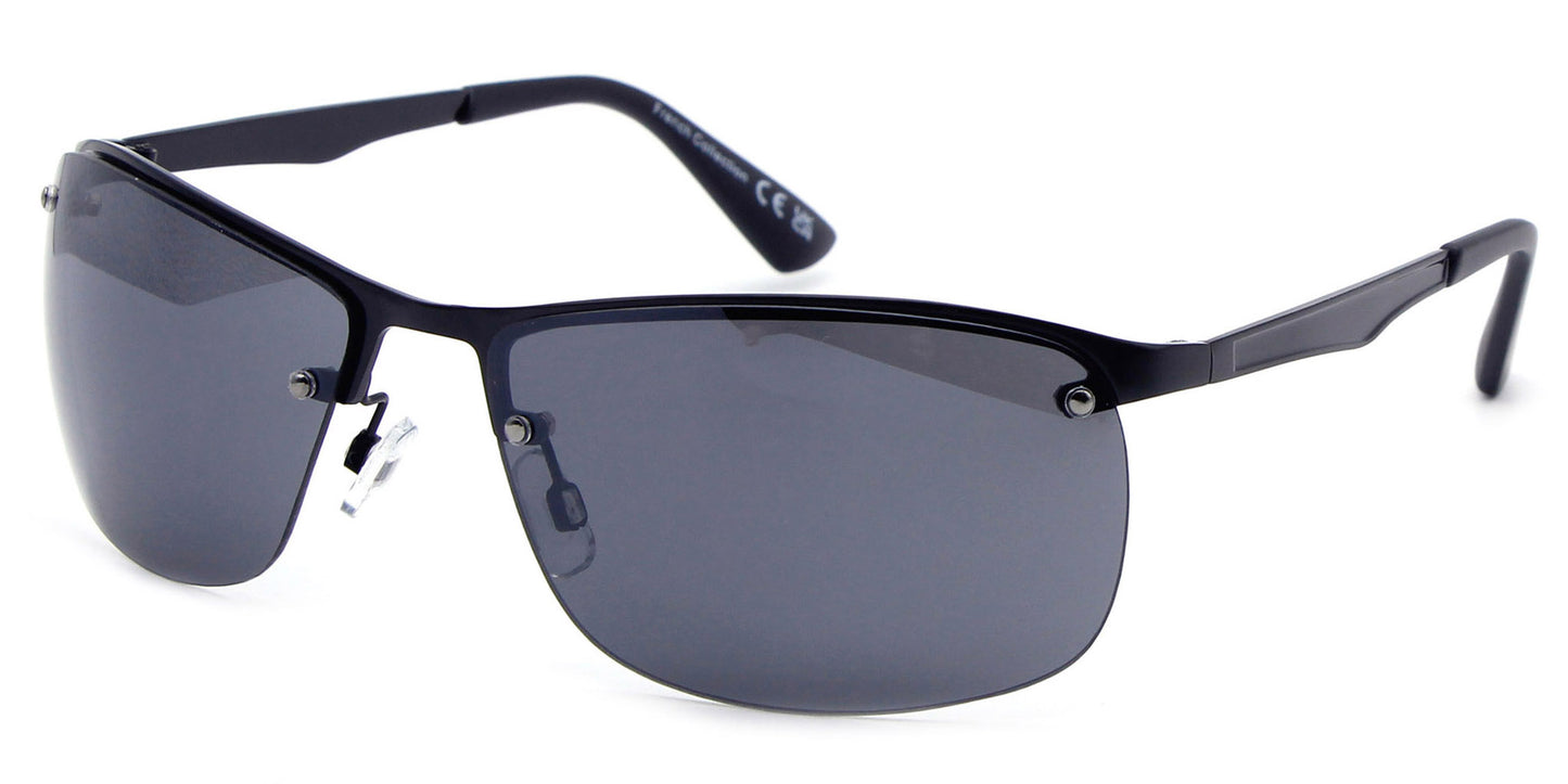 FC 6373 - Sport Half Rimmed Men Metal Sunglasses