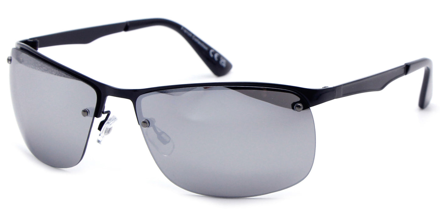 FC 6373 - Sport Half Rimmed Men Metal Sunglasses