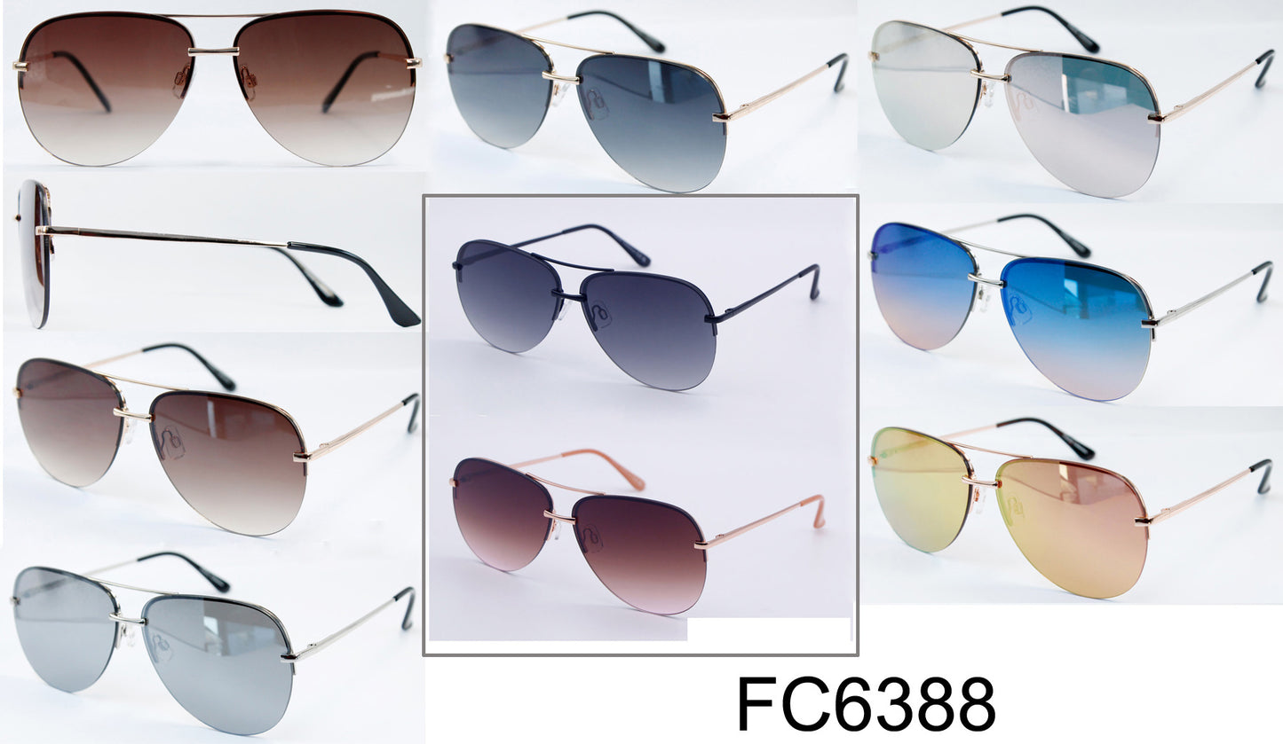 FC 6388 - Rimless Aviator Metal Sunglasses