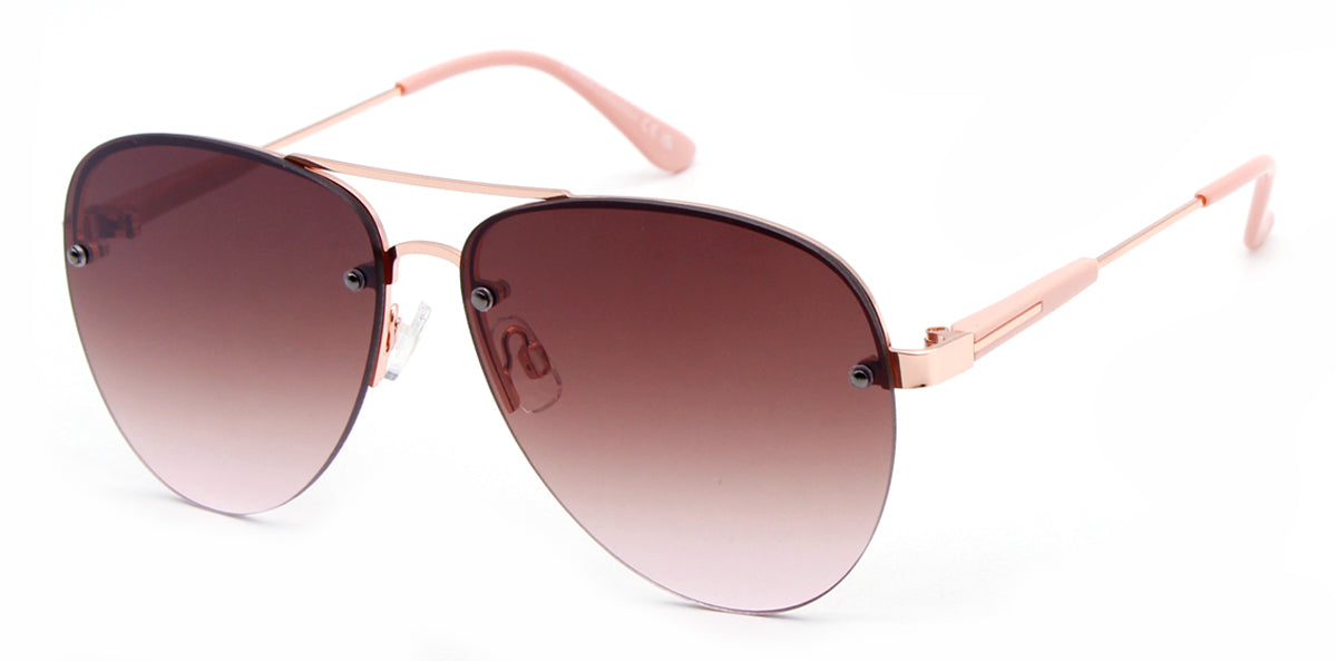 FC 6460 - Rimless Oval Shaped Metal Sunglasses