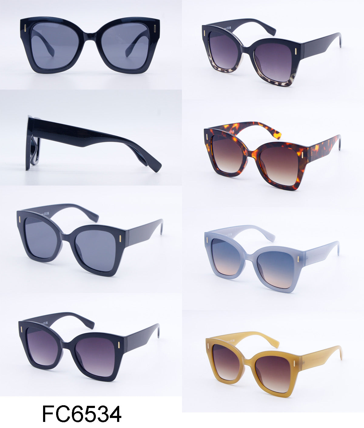 FC 6534 - Plastic Butterfly Sunglasses with Flat Lens