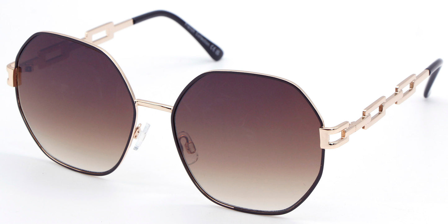 FC 6567 - Fashion Metal Hexagon Sunglasses