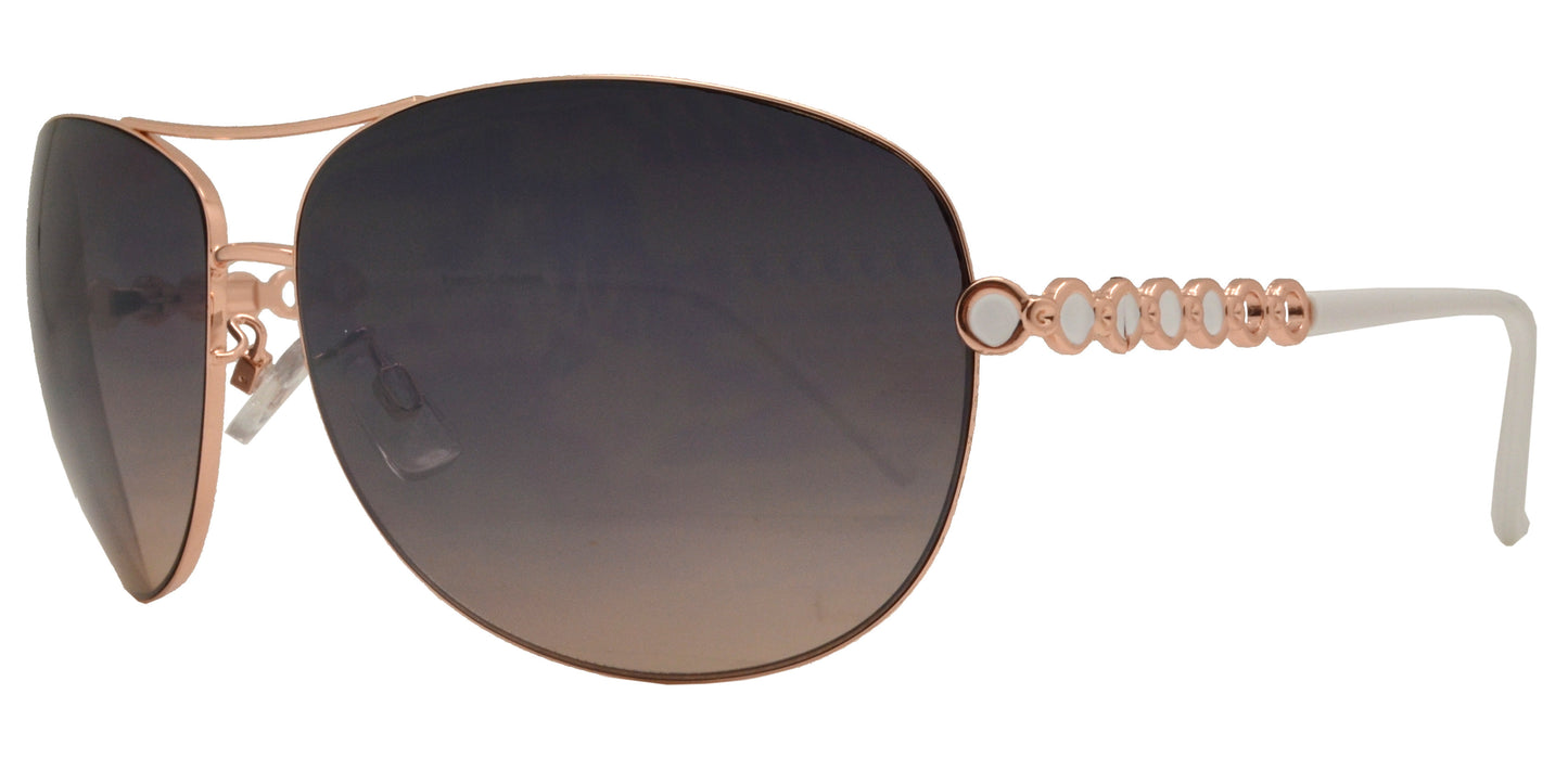 Wholesale - FC 6014 - Women Metal Oval Shaped Sunglasses - Dynasol Eyewear