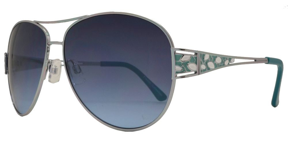 Wholesale - FC 6071 - Women Oval Shaped Sunglasses with Decorative Temple - Dynasol Eyewear