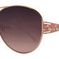 Wholesale - FC 6071 - Women Oval Shaped Sunglasses with Decorative Temple - Dynasol Eyewear