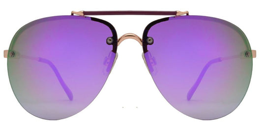 Wholesale - FC 6113 RVC - Color Mirror Rimless Aviator Metal Sunglasses - Dynasol Eyewear