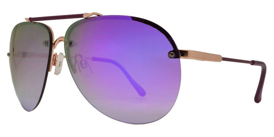 Wholesale - FC 6113 RVC - Color Mirror Rimless Aviator Metal Sunglasses - Dynasol Eyewear