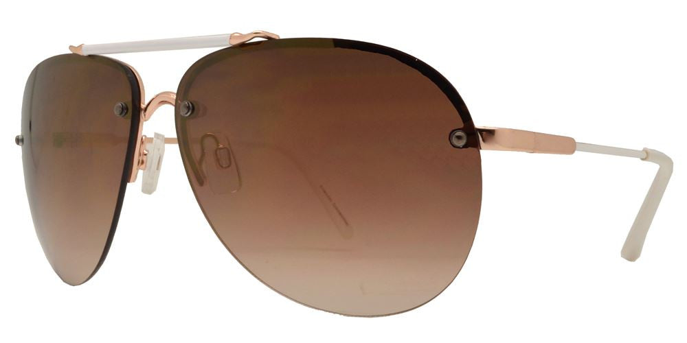 Wholesale - FC 6113 RVC - Color Mirror Rimless Aviator Metal Sunglasses - Dynasol Eyewear