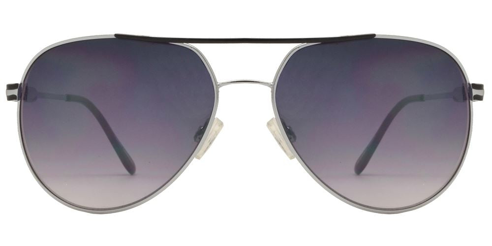 Wholesale - FC 6115 - Retro Brow Bar Oval Shaped Metal Sunglasses - Dynasol Eyewear