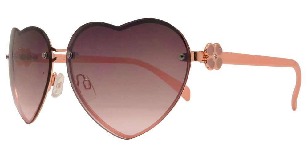 Wholesale - FC 6130 - Rimless Heart Shape Women Metal Sunglasses - Dynasol Eyewear
