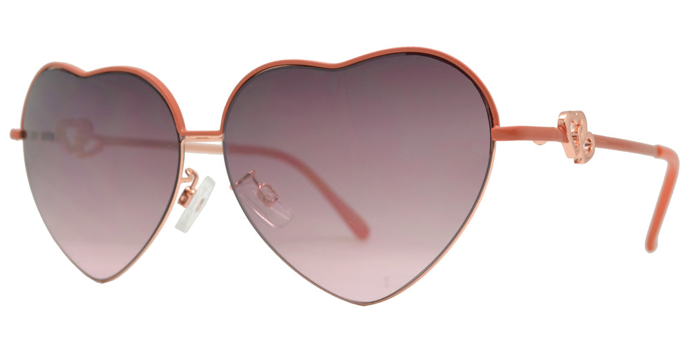 Wholesale - FC 6152 - Heart Shape Women Metal Sunglasses - Dynasol Eyewear