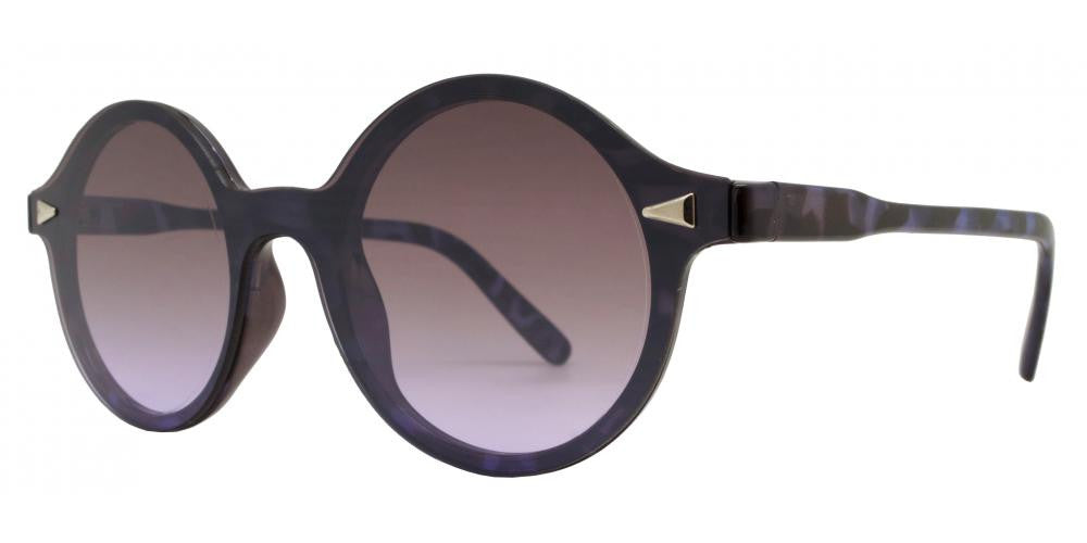 Wholesale - FC 6272 - Round Flat Lens Horn Rimmed Plastic Sunglasses - Dynasol Eyewear