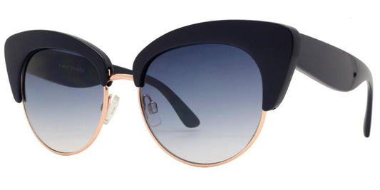 Wholesale - FC 6347 - Cat Eye Half Rimmed Chunky Women Plastic Sunglasses - Dynasol Eyewear