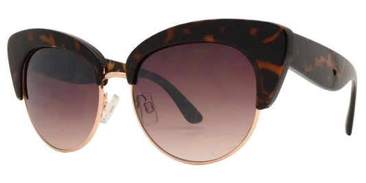 Wholesale - FC 6347 - Cat Eye Half Rimmed Chunky Women Plastic Sunglasses - Dynasol Eyewear