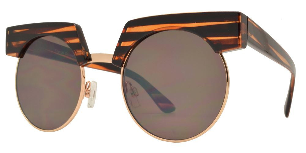Wholesale - FC 6363 - Extreme Horn Rimmed Round Plastic Sunglasses - Dynasol Eyewear