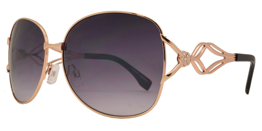 Wholesale - FC 6369 - Women Butterfly with Rhinestone Accent Metal Sunglasses - Dynasol Eyewear