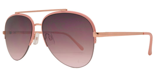 Wholesale - FC 6381 - Half Rimmed Brow Bar Aviator Metal Sunglasses - Dynasol Eyewear