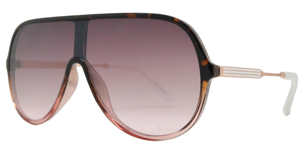 Wholesale - FC 6411 - One Piece Shield Flat Lens Flat Top Plastic Sunglasses - Dynasol Eyewear