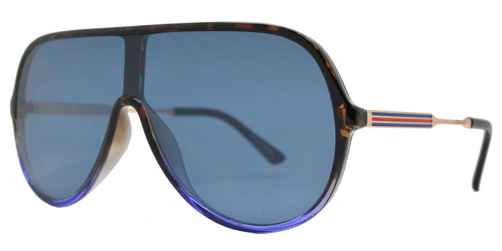 Wholesale - FC 6411 - One Piece Shield Flat Lens Flat Top Plastic Sunglasses - Dynasol Eyewear