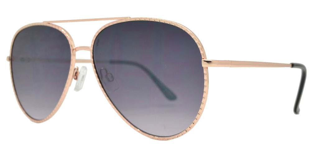 Wholesale - FC 6443 - Ridged Metal Aviator Sunglasses with Flat Lens - Dynasol Eyewear