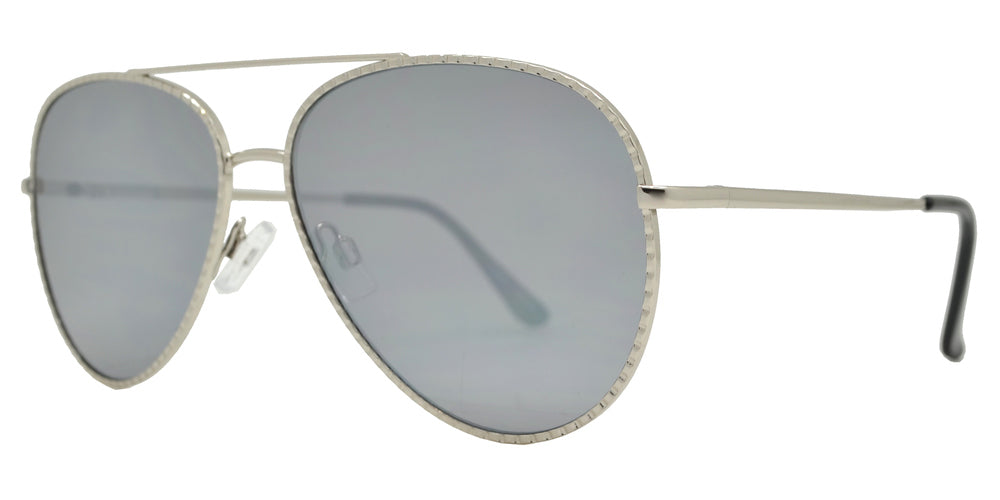 Wholesale - FC 6443 - Ridged Metal Aviator Sunglasses with Flat Lens - Dynasol Eyewear