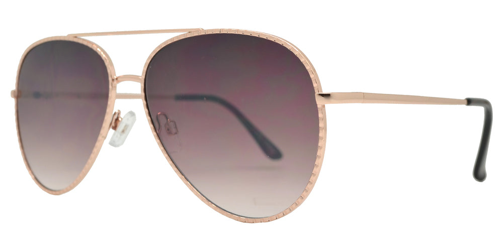 Wholesale - FC 6443 - Ridged Metal Aviator Sunglasses with Flat Lens - Dynasol Eyewear