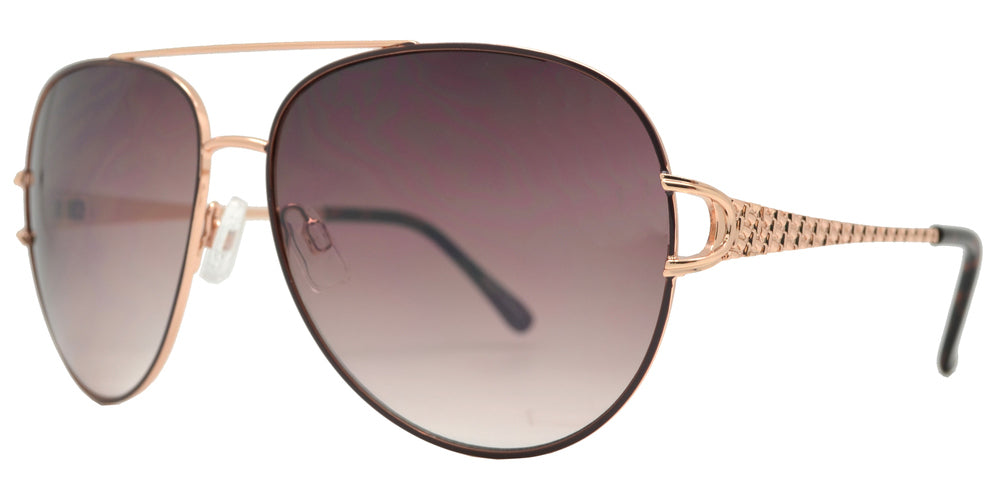 Wholesale - FC 6450 - Classic Metal Aviator Decorative Temple Sunglasses - Dynasol Eyewear