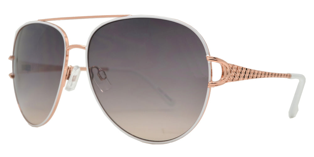 Wholesale - FC 6450 - Classic Metal Aviator Decorative Temple Sunglasses - Dynasol Eyewear