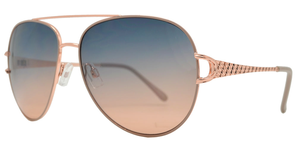 Wholesale - FC 6450 - Classic Metal Aviator Decorative Temple Sunglasses - Dynasol Eyewear