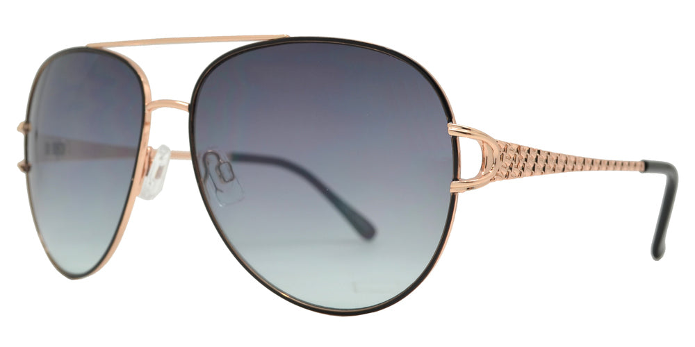 Wholesale - FC 6450 - Classic Metal Aviator Decorative Temple Sunglasses - Dynasol Eyewear