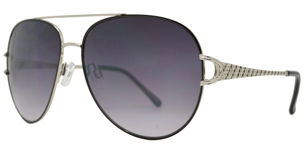 Wholesale - FC 6450 - Classic Metal Aviator Decorative Temple Sunglasses - Dynasol Eyewear
