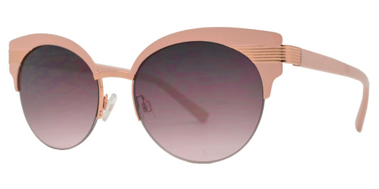 Wholesale - FC 6458 - Semi Rimless Round Lens Metal Cat Eye Sunglasses - Dynasol Eyewear