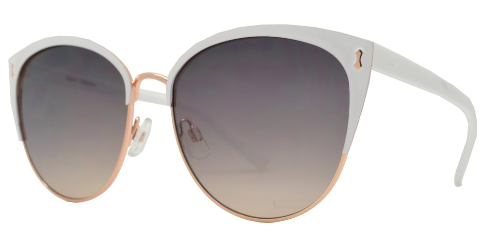 Wholesale - FC 6459 - Women's Round Metal Cat Eye Sunglasses - Dynasol Eyewear