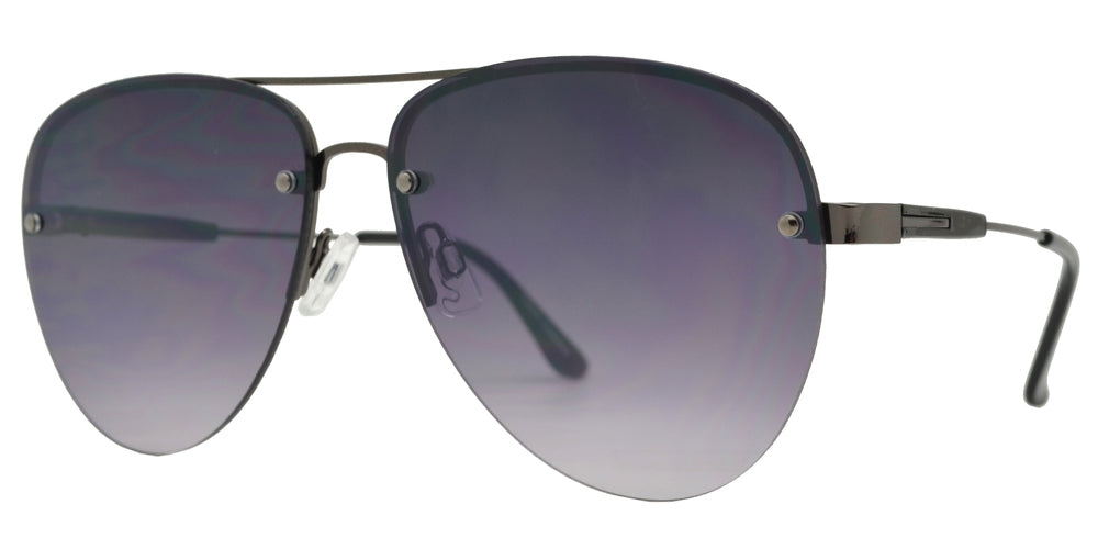Wholesale - FC 6460 - Rimless Oval Shaped Metal Sunglasses - Dynasol Eyewear
